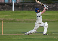 John Birchall of Macclesfield follows through after hitting a 6