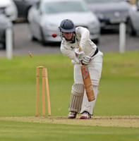 Jack Dickinsion of Bollington is bowled