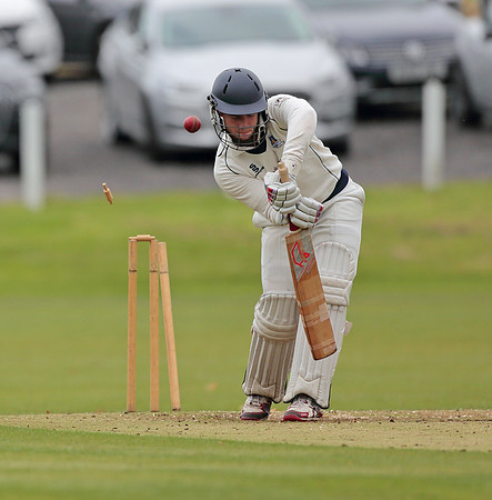 Jack Dickinsion of Bollington is bowled