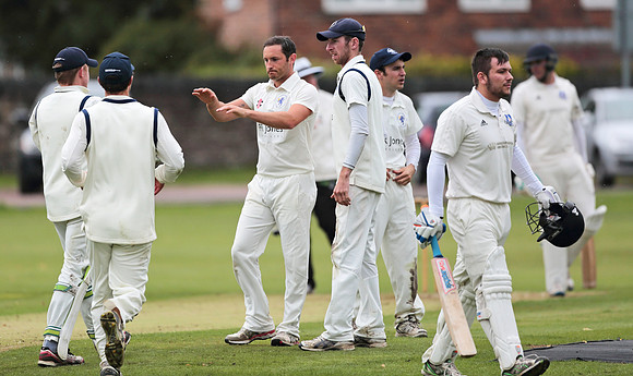 Congratulations to Macclesfield bowler Ollie Marsden on taking a wicket