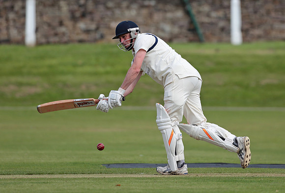 Macclesfield opening batsman Rob Porter plays the ball to the leg side