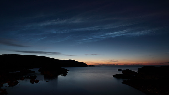 Noctilucent Clouds over St Abbs Harbour