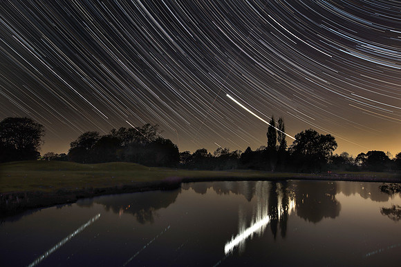 Startrails over Tytherington Golf Club, Macclesfield